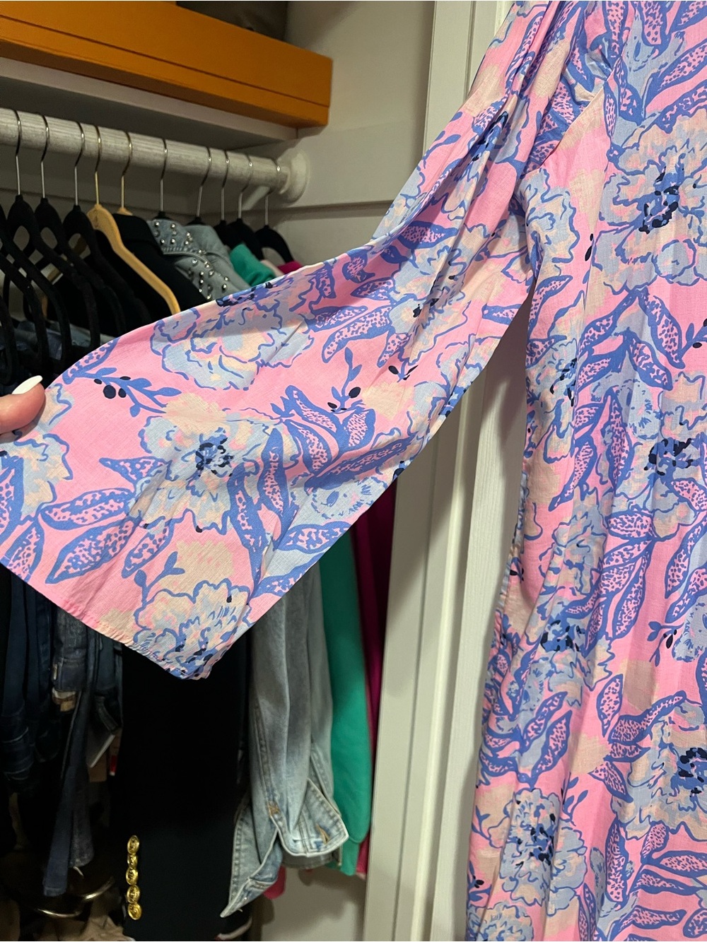 Lilly Pulitzer Pink and Purple Floral One-Piece Swimsuit with Matching Cover-Up - Picture 9 of 10